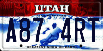 UT license plate A874RT