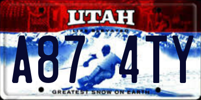 UT license plate A874TY