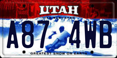 UT license plate A874WB