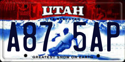 UT license plate A875AP