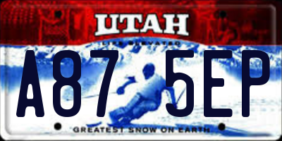 UT license plate A875EP