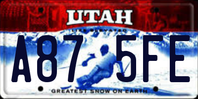 UT license plate A875FE