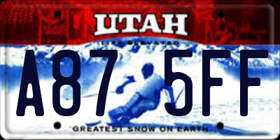UT license plate A875FF