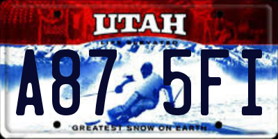 UT license plate A875FI