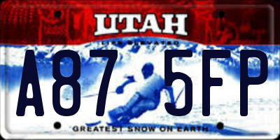 UT license plate A875FP