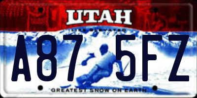 UT license plate A875FZ