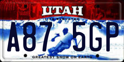 UT license plate A875GP