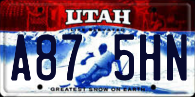 UT license plate A875HN