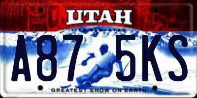 UT license plate A875KS