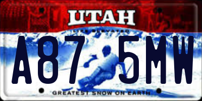 UT license plate A875MW