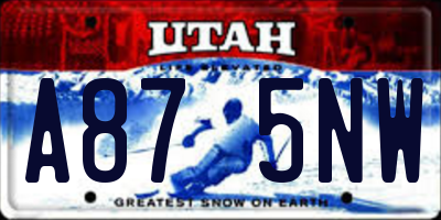 UT license plate A875NW