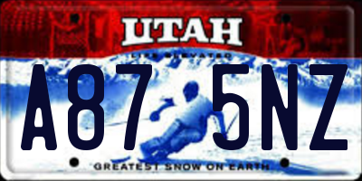 UT license plate A875NZ
