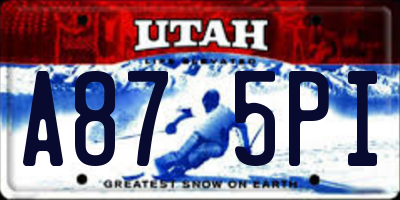 UT license plate A875PI