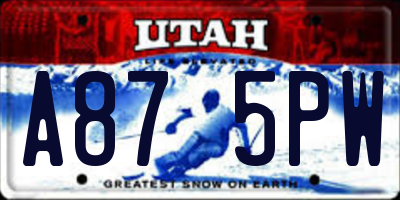UT license plate A875PW