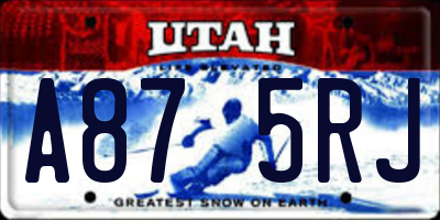 UT license plate A875RJ