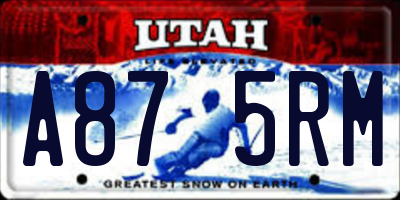 UT license plate A875RM
