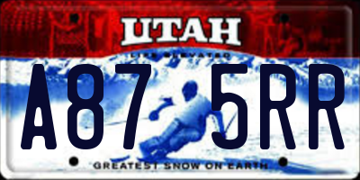 UT license plate A875RR