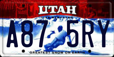 UT license plate A875RY
