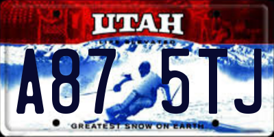 UT license plate A875TJ