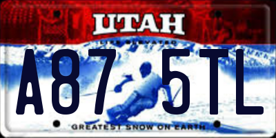UT license plate A875TL