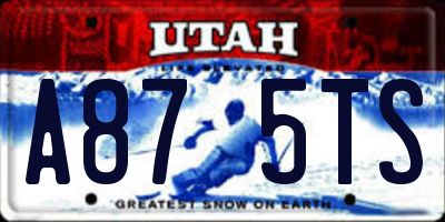 UT license plate A875TS