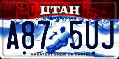 UT license plate A875UJ