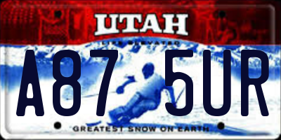 UT license plate A875UR