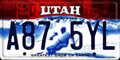 UT license plate A875YL