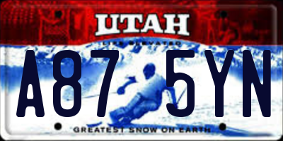 UT license plate A875YN