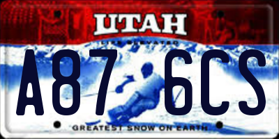 UT license plate A876CS
