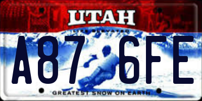 UT license plate A876FE