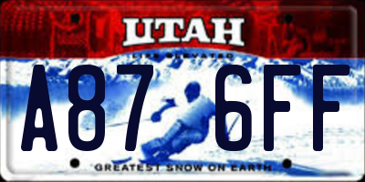UT license plate A876FF