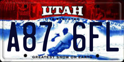 UT license plate A876FL