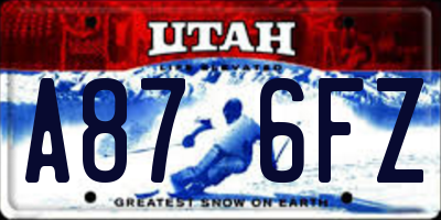 UT license plate A876FZ