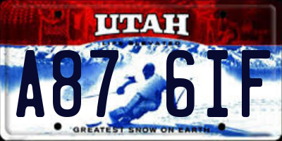 UT license plate A876IF