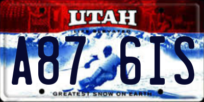 UT license plate A876IS