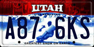 UT license plate A876KS