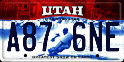 UT license plate A876NE