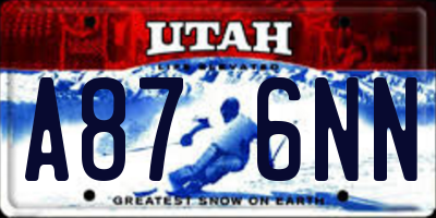 UT license plate A876NN