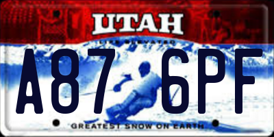 UT license plate A876PF