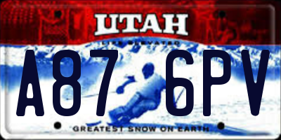 UT license plate A876PV