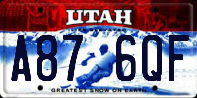 UT license plate A876QF