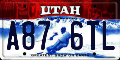UT license plate A876TL