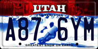 UT license plate A876YM