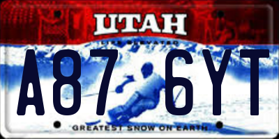 UT license plate A876YT