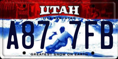 UT license plate A877FB