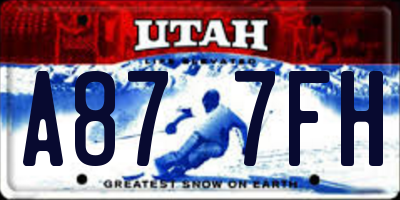 UT license plate A877FH