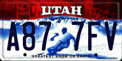 UT license plate A877FV