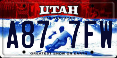 UT license plate A877FW