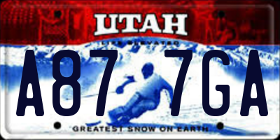 UT license plate A877GA